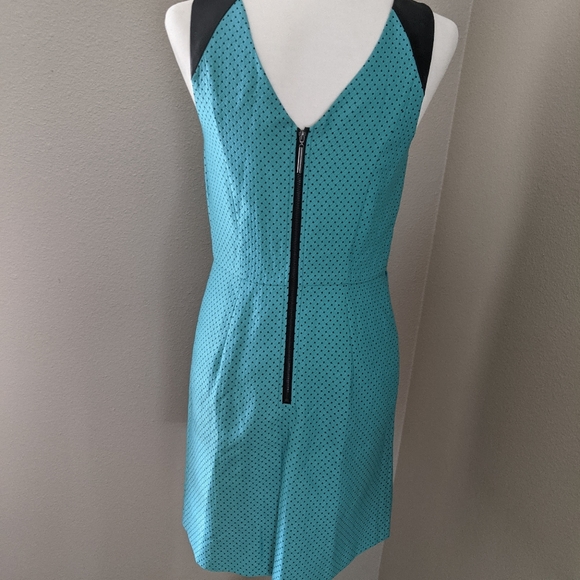 Kensie Teal w/ Pokadot Black Shoulder Small dress - Picture 8 of 15